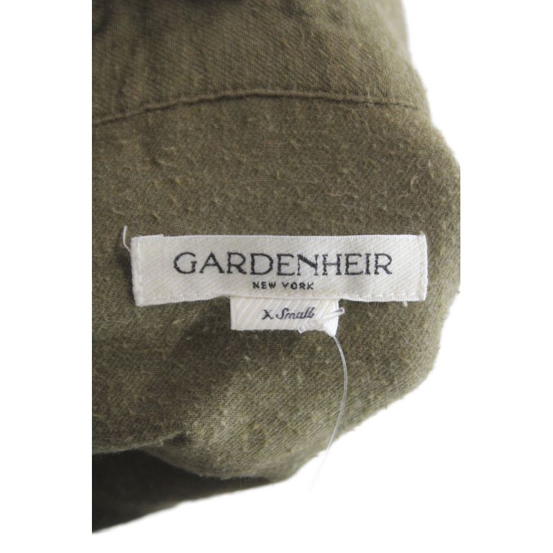 Gardenheir Women Collared Long Sleeve Button-Up Cotton Top Green Size Xs — image 5 of 5